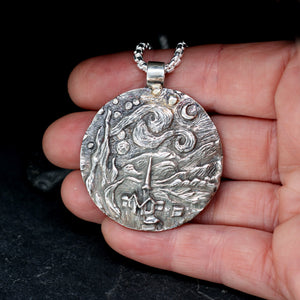 Starry Night sterling silver pendant necklace