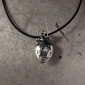 Anatomical Heart sterling silver pendant