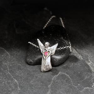 Angel heart pendant with Ruby