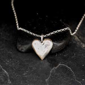 Little Heart pendant necklace • sterling silver 24k gold accents