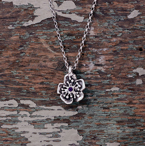 
            
                Load image into Gallery viewer, Apple Blossom sterling silver pendant with amethyst
            
        