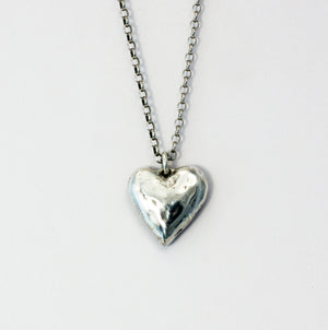 Little heart sterling silver with 18k yellow gold bezel set with a natural facet ruby pendant necklace