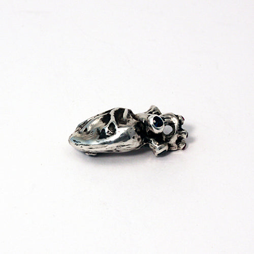 
            
                Load image into Gallery viewer, Anatomical Human Heart with rubies and sapphires in sterling silver pendant
            
        