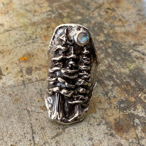 
            
                Load image into Gallery viewer, Forest in moonlight sterling silver ring
            
        