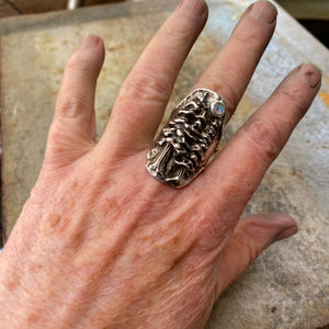 Forest in moonlight sterling silver ring